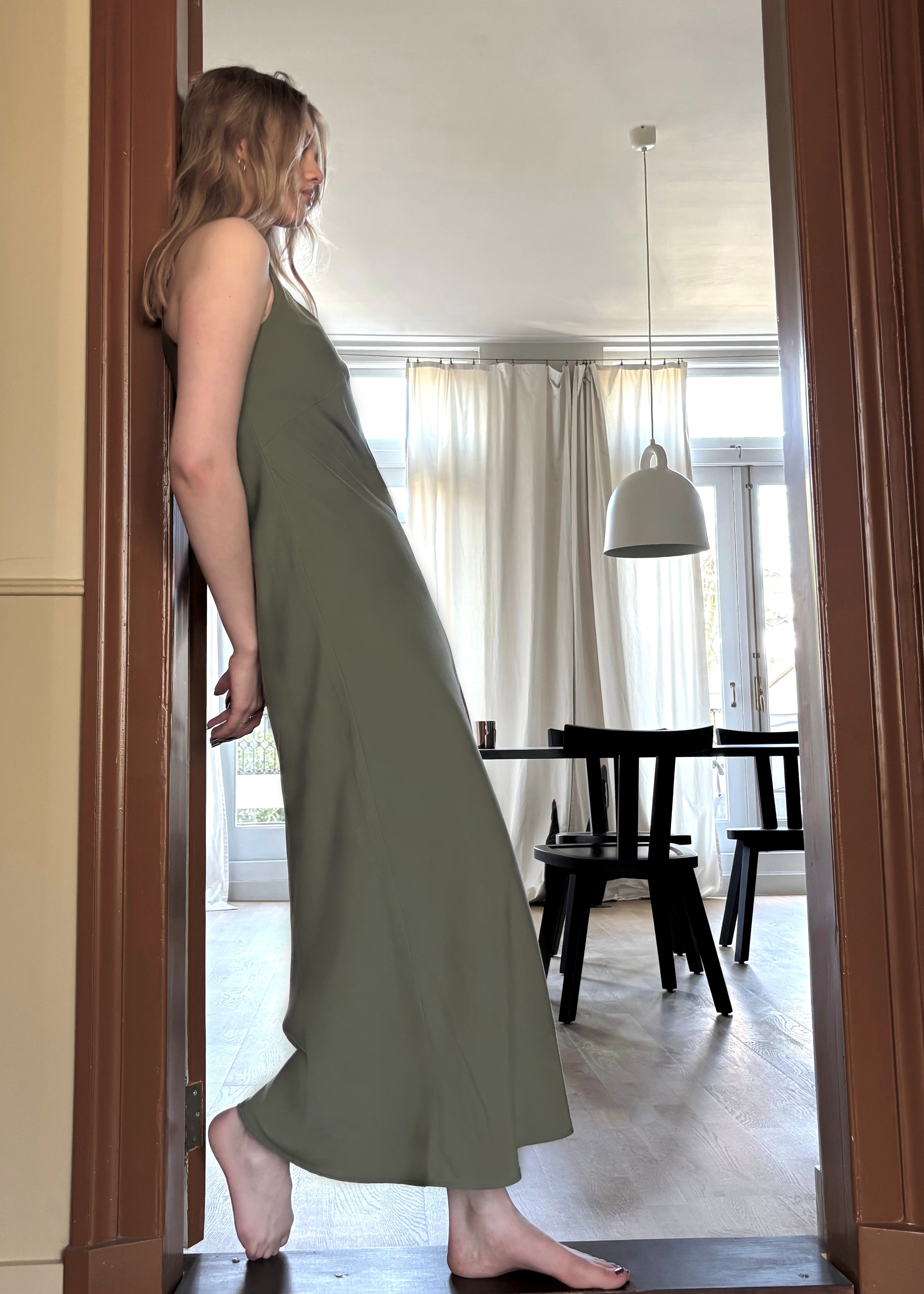 maxi dress in burnt olive