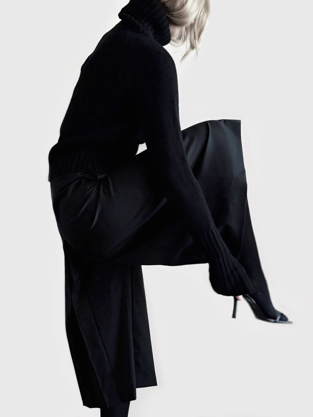 midi gaucho pants in black