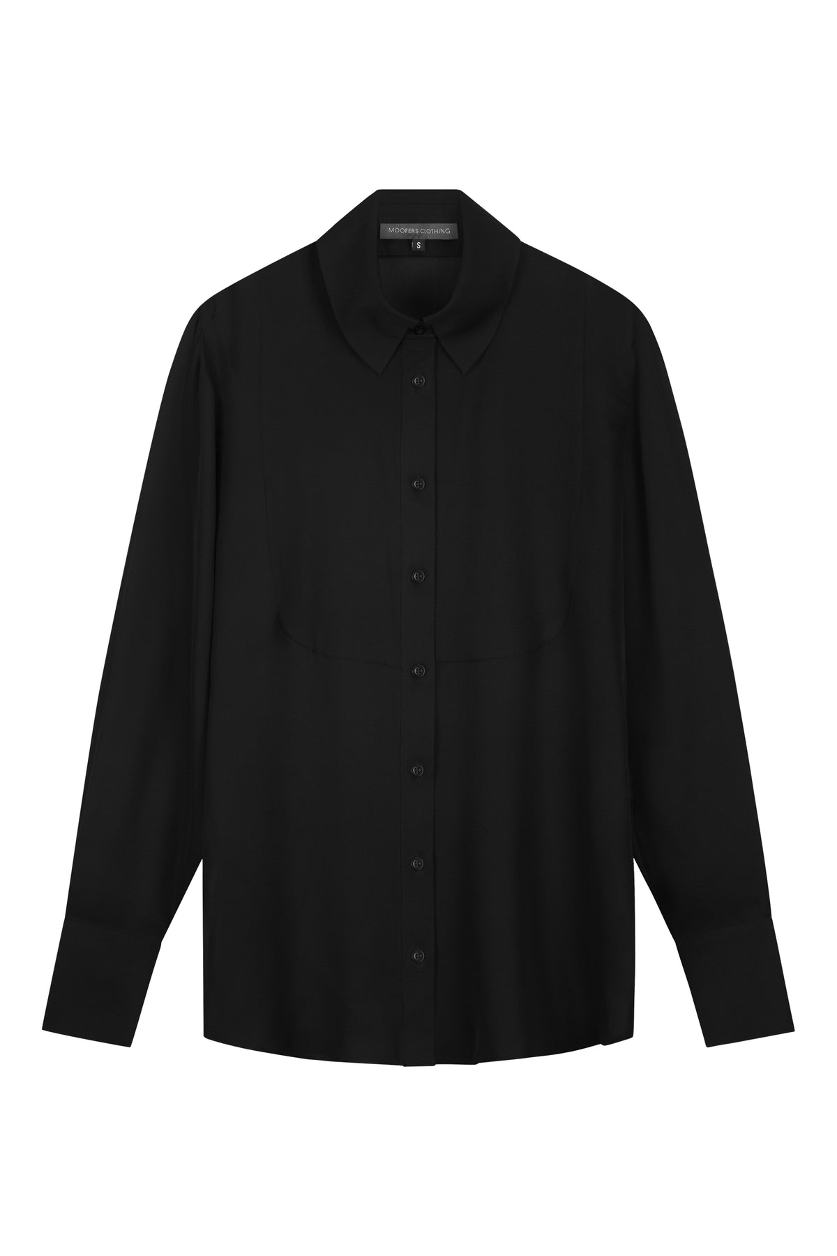 silk sheer blouse in black
