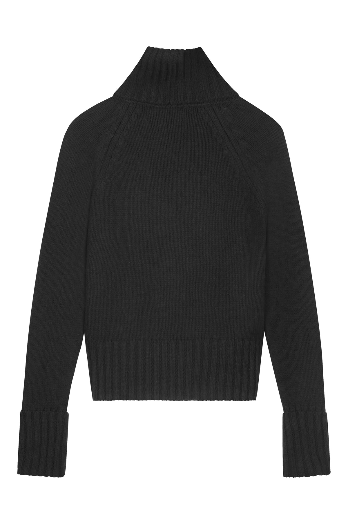 raglan sweater turtleneck in black