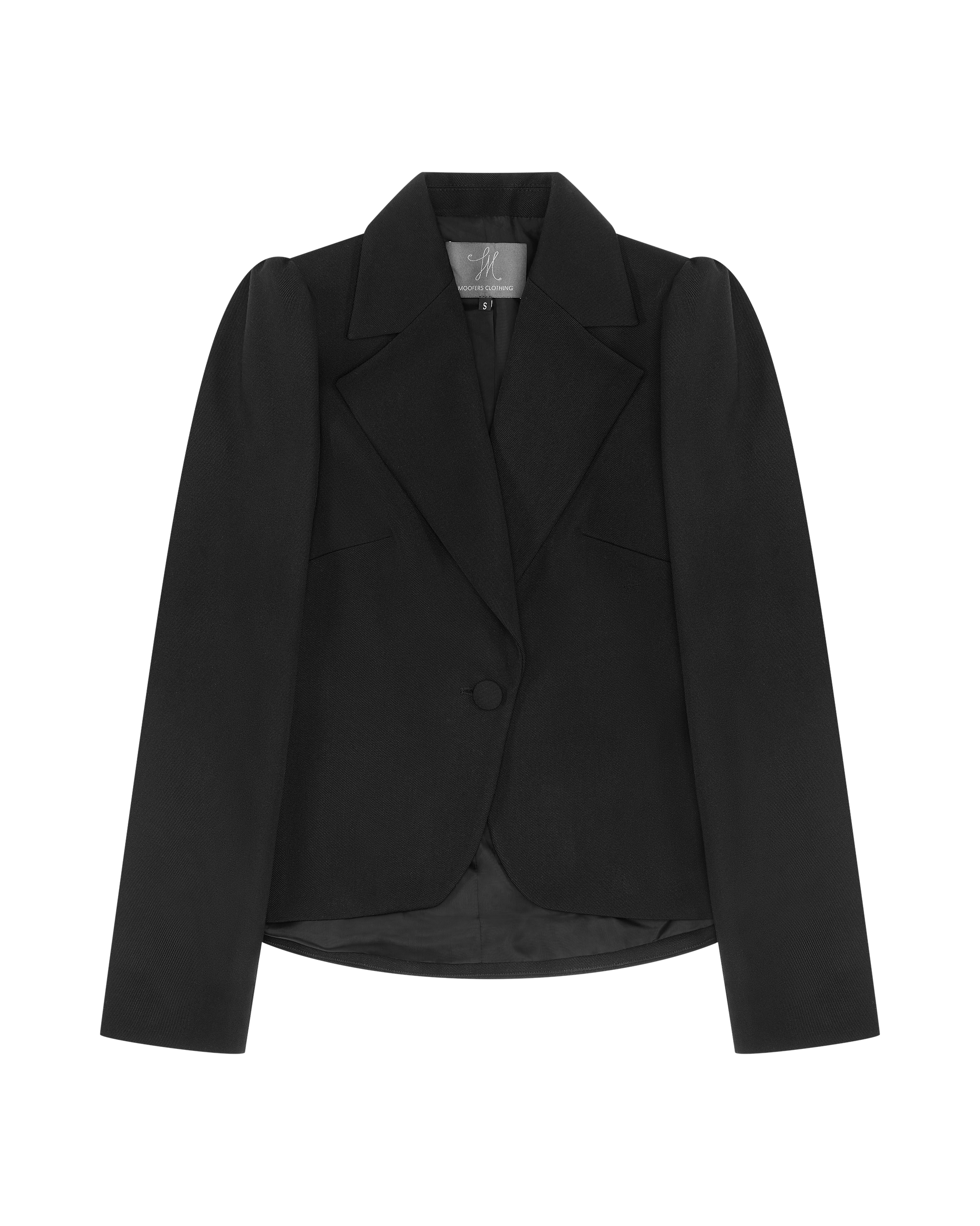 cropped blazer in black