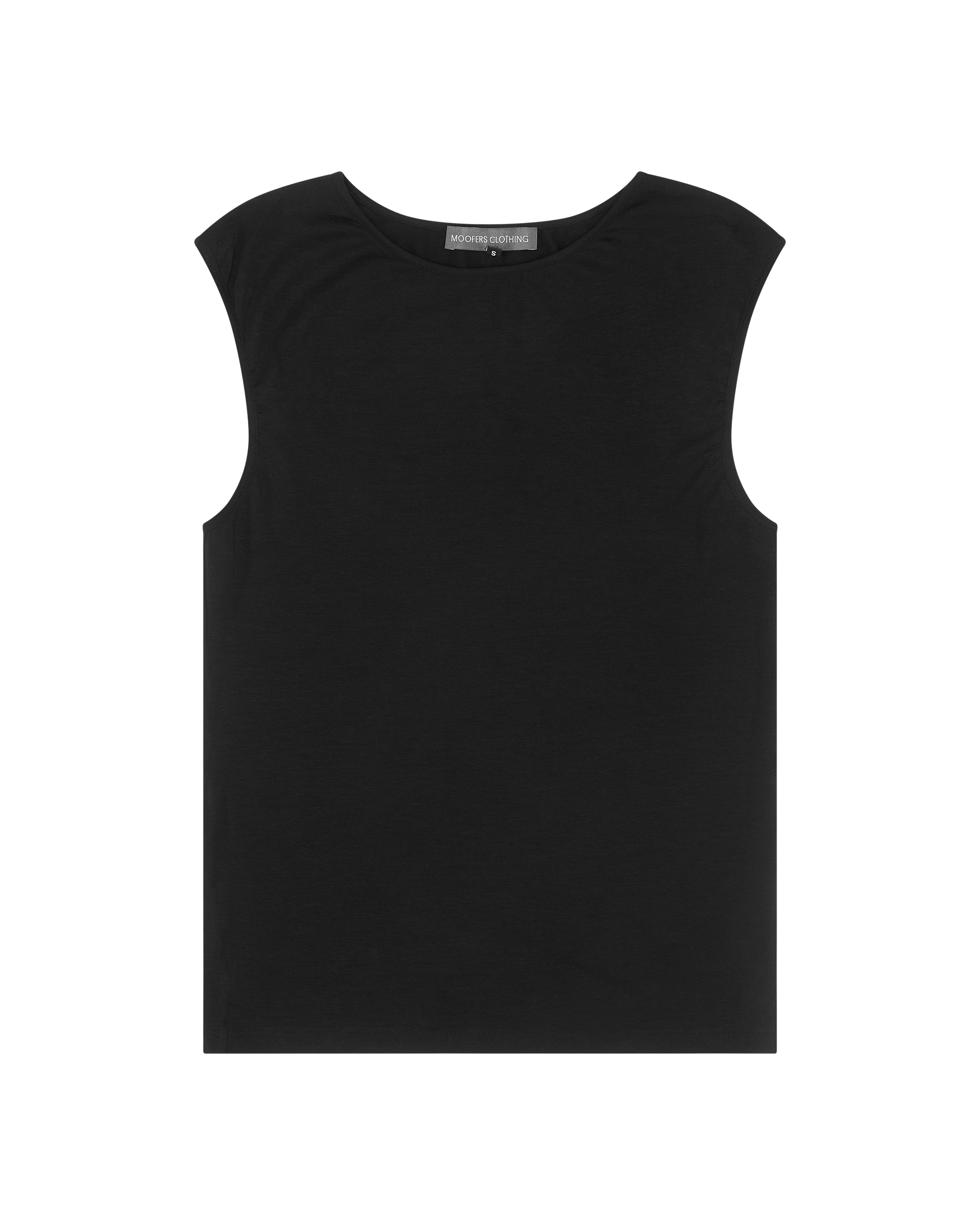sleeveless jersey top in black