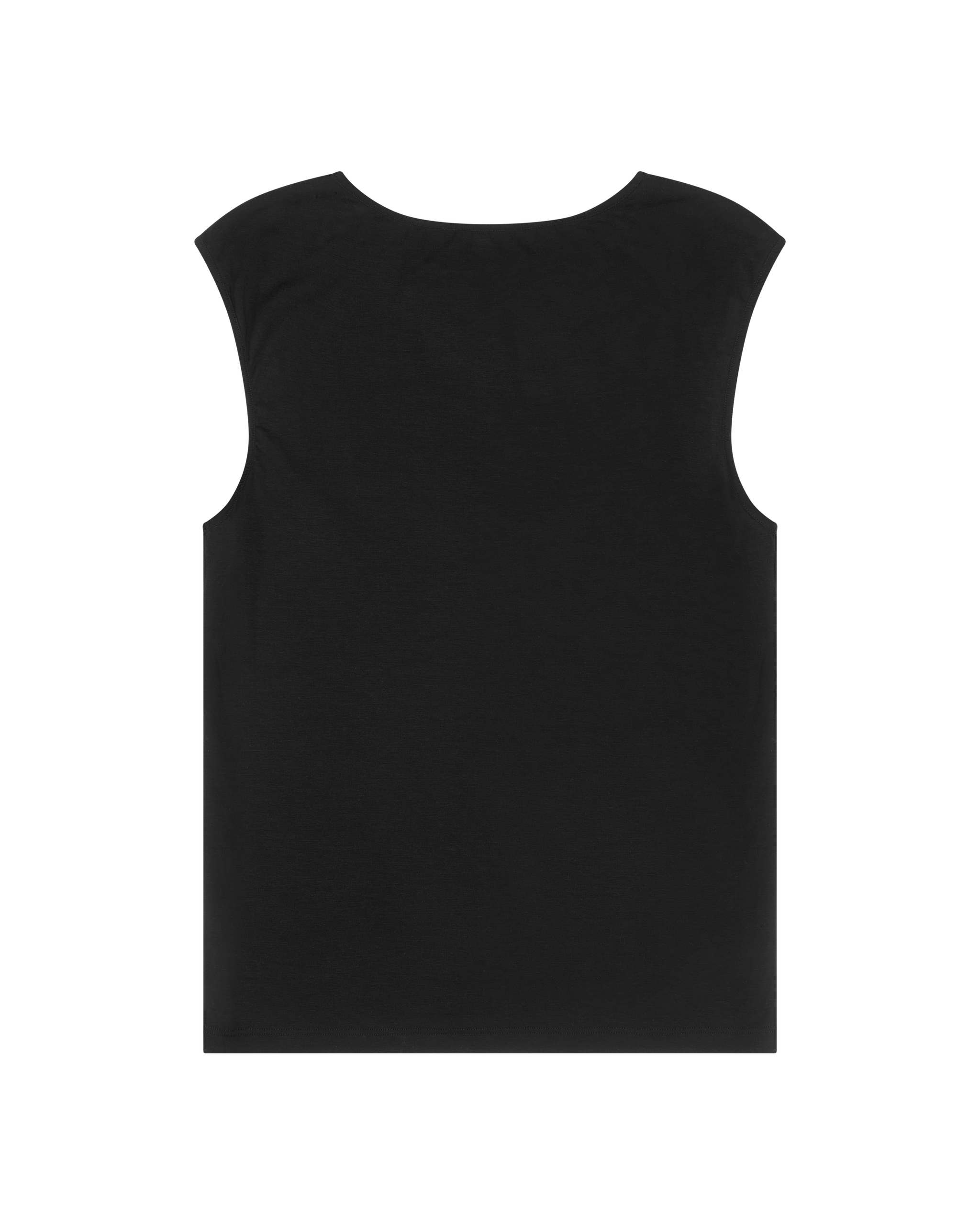 sleeveless jersey top in black