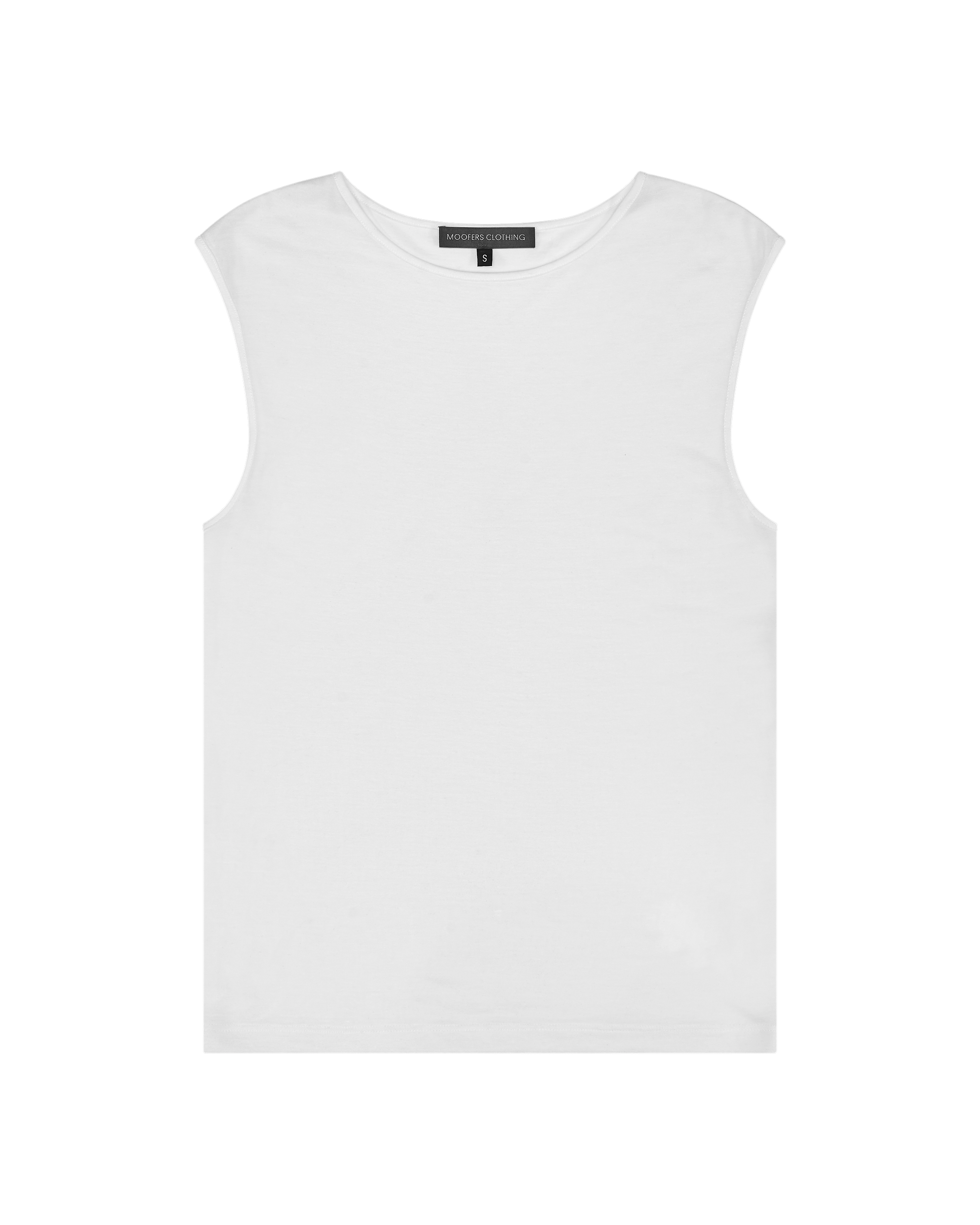 sleeveless jersey top in off-white