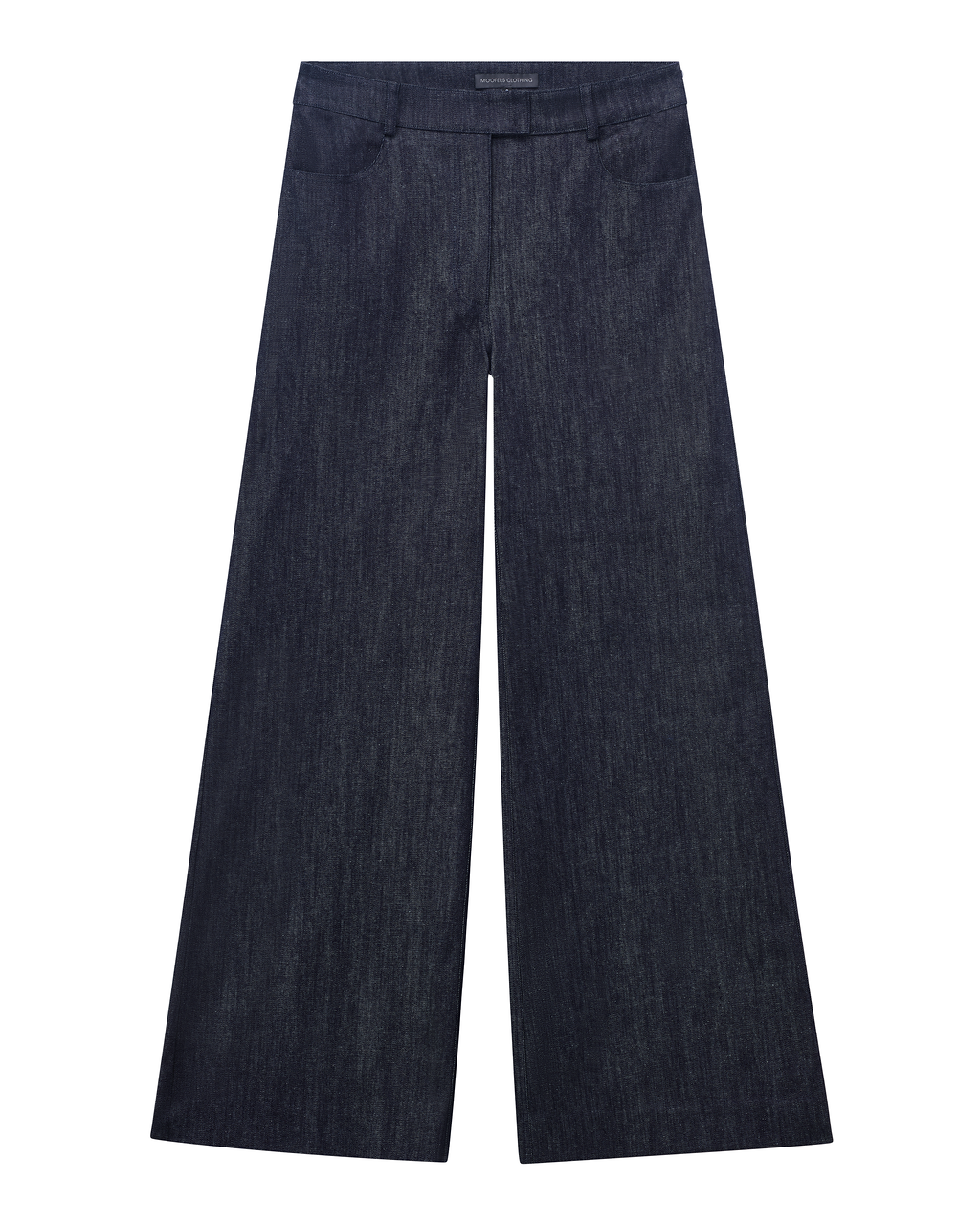 wide leg trousers in dark denim
