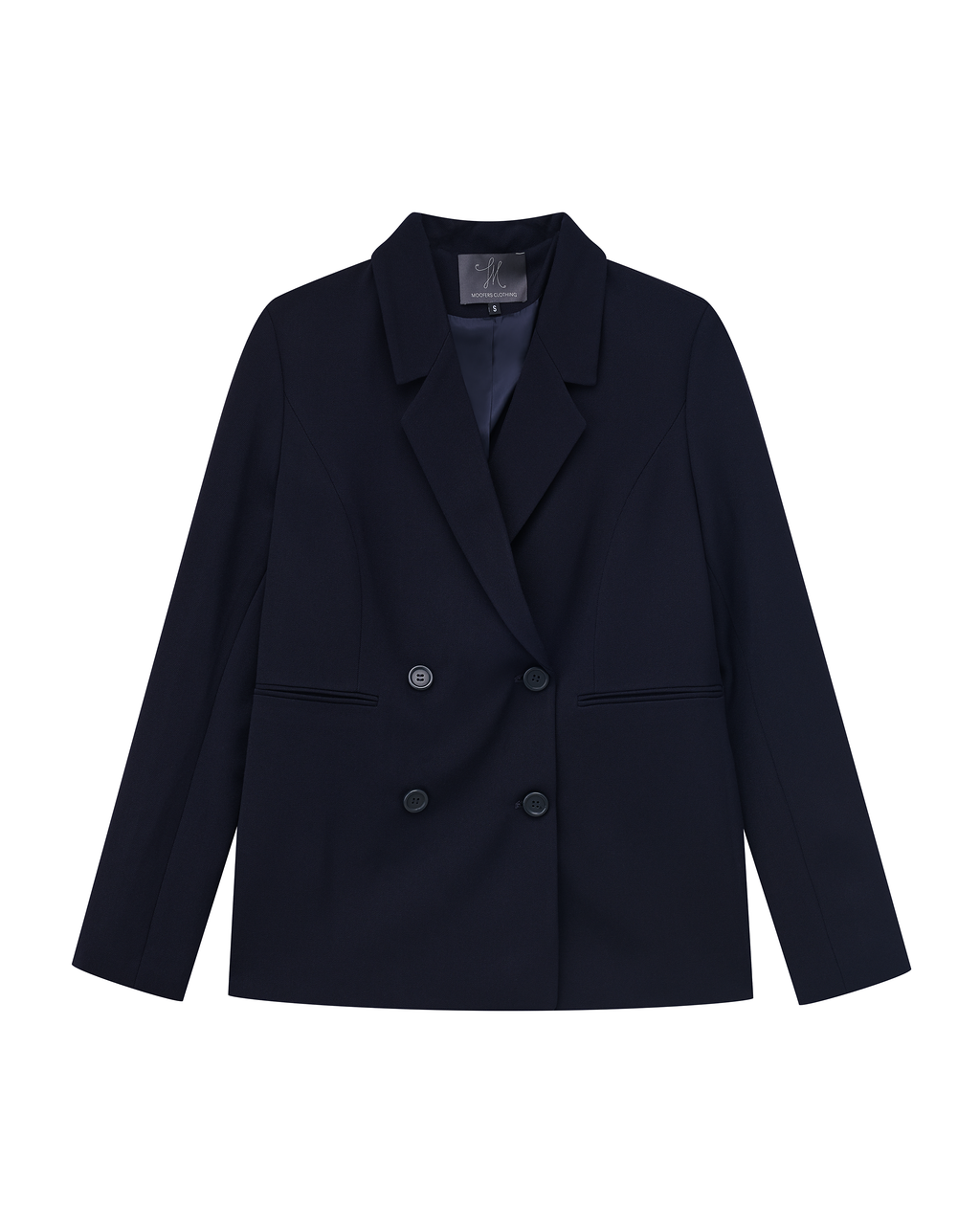 double-breasted blazer in outer space