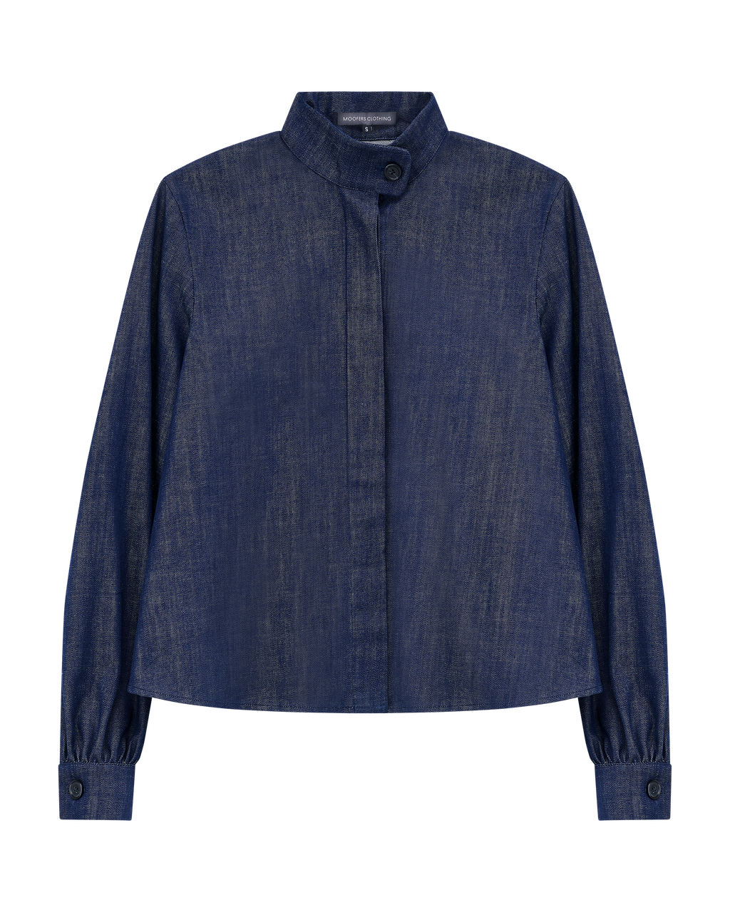top puff sleeves in denim
