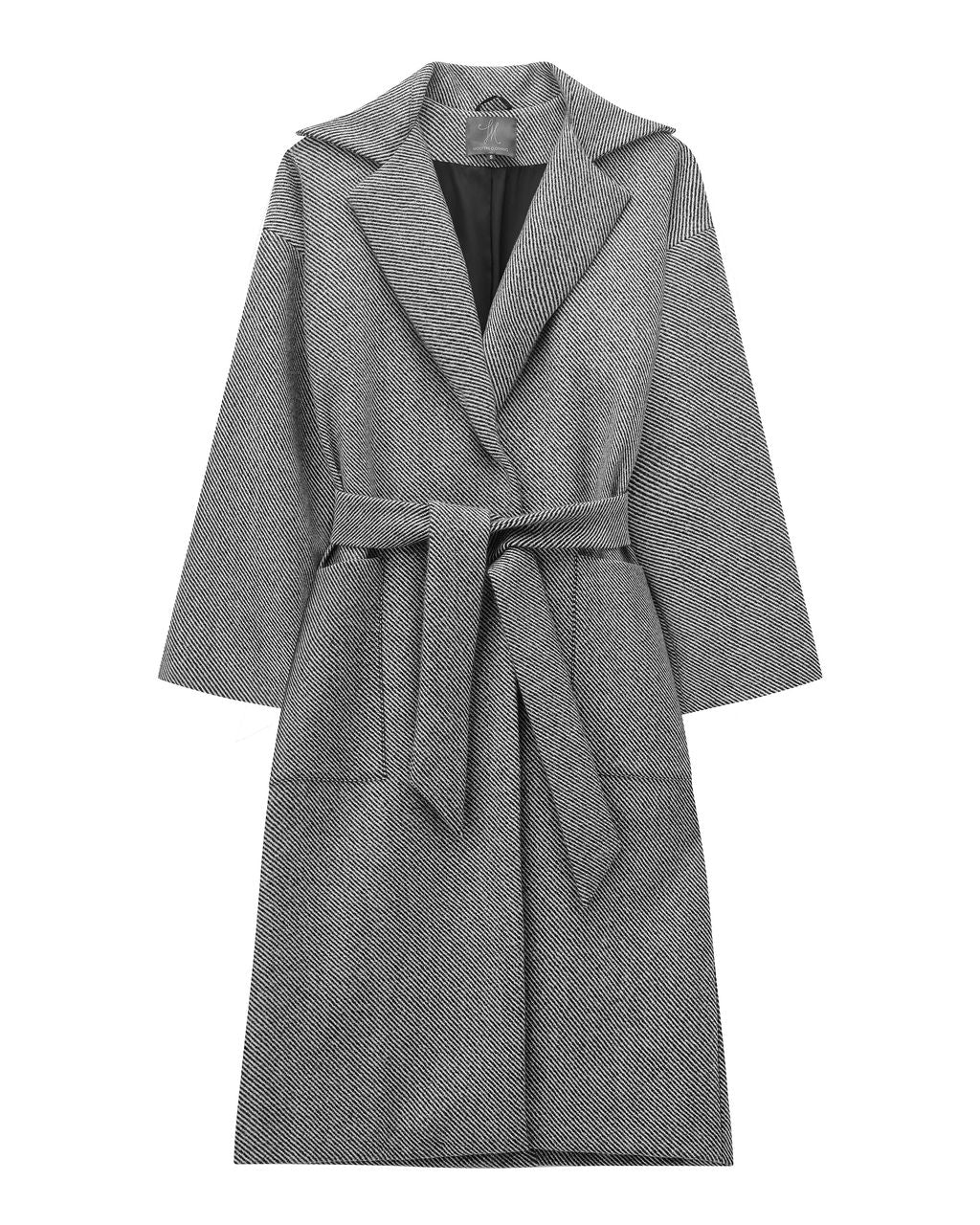 midi coat wool in gargoyle