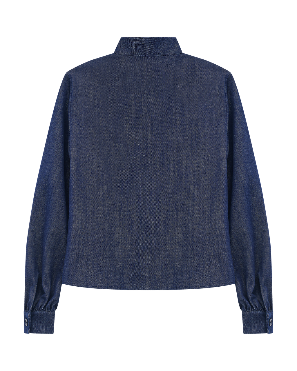 top puff sleeves in denim