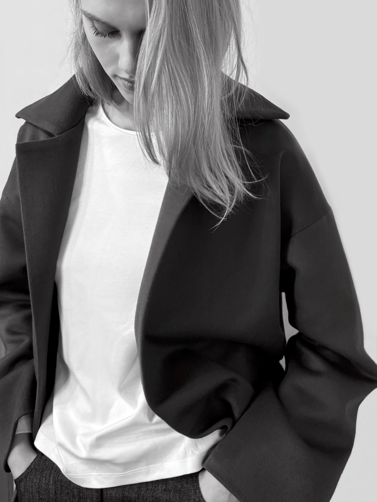 long sleeve top in white