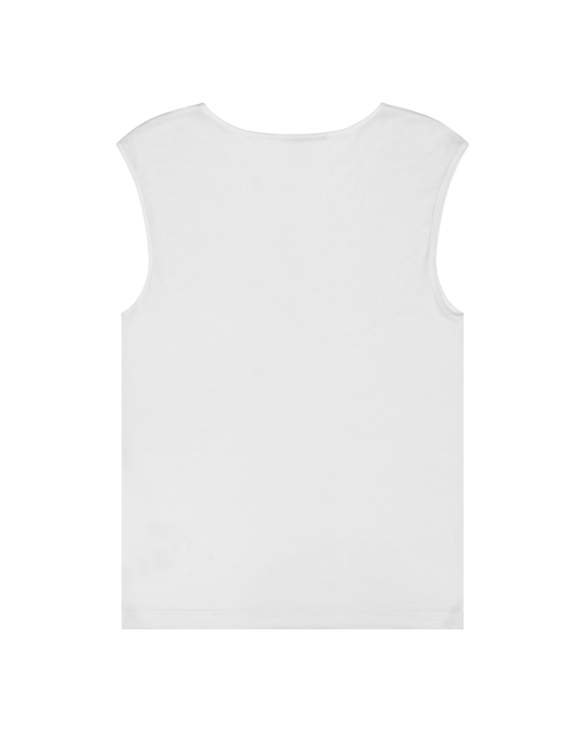 sleeveless jersey top in off-white