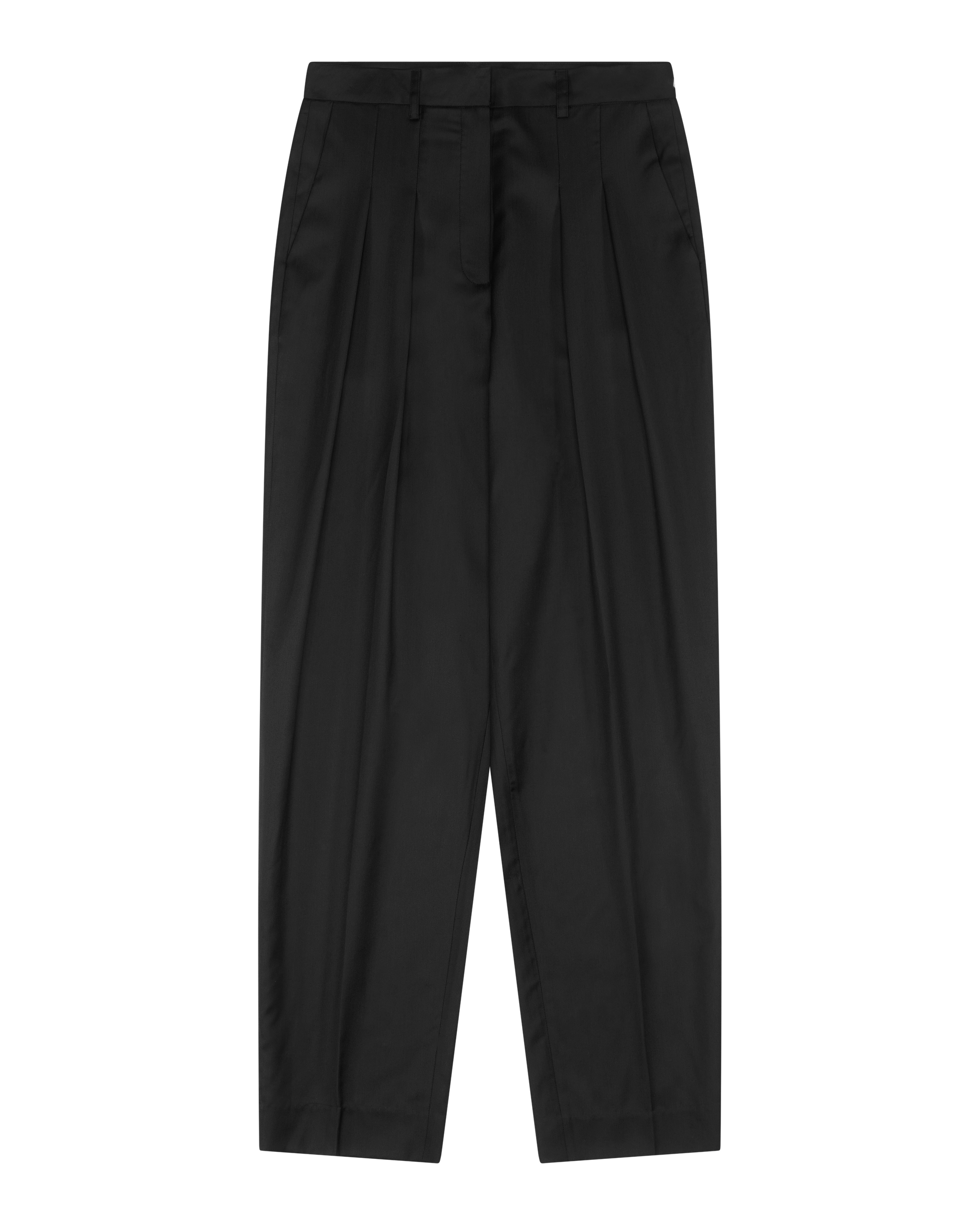 pleated trousers in nearly black
