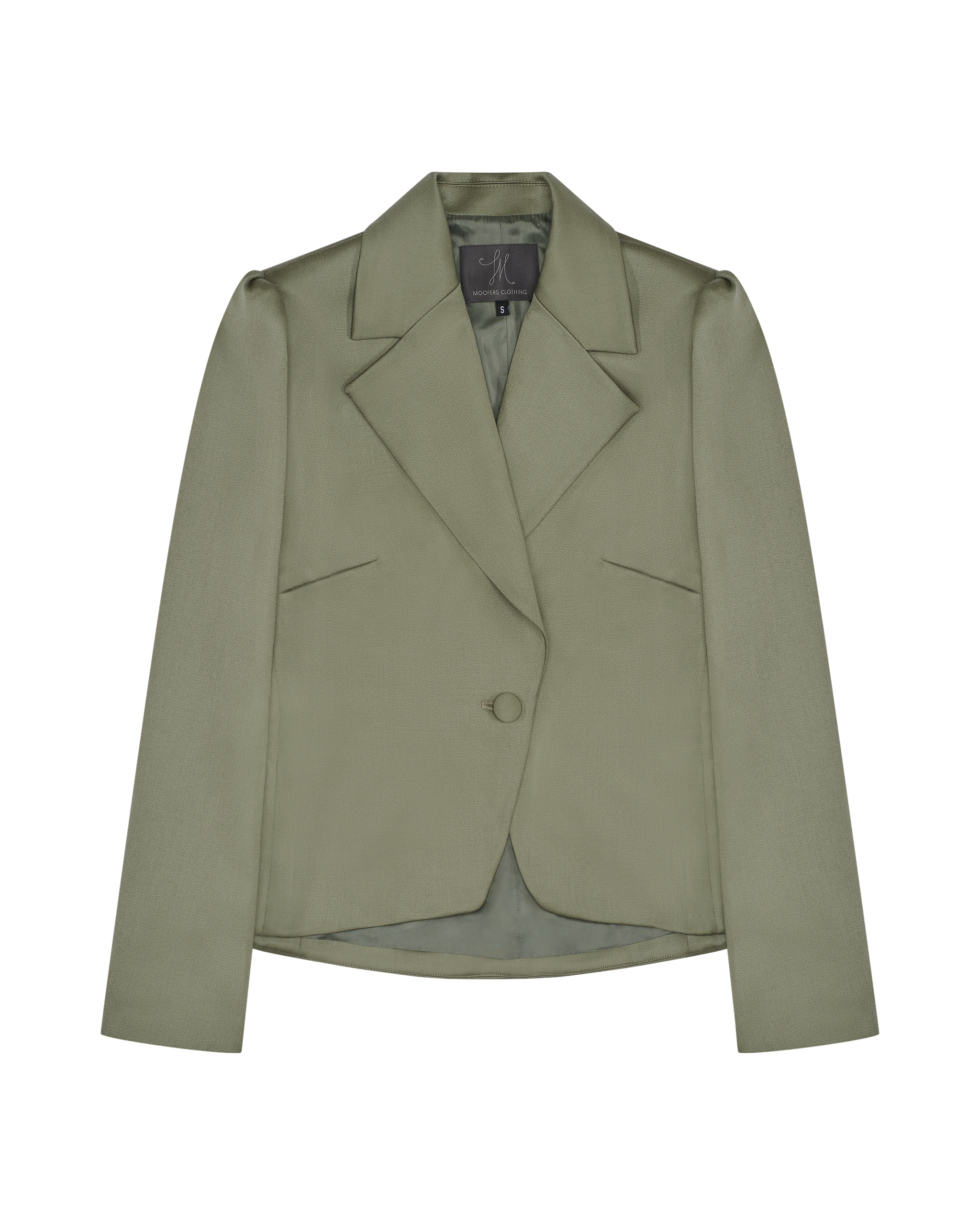 cropped blazer in seagrass