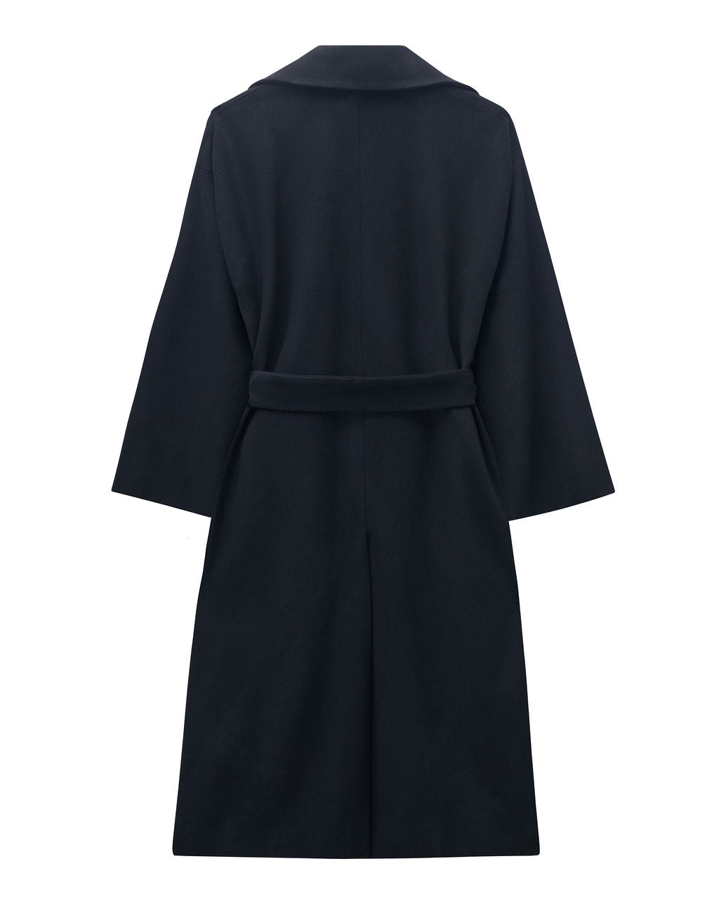 midi coat wool in black