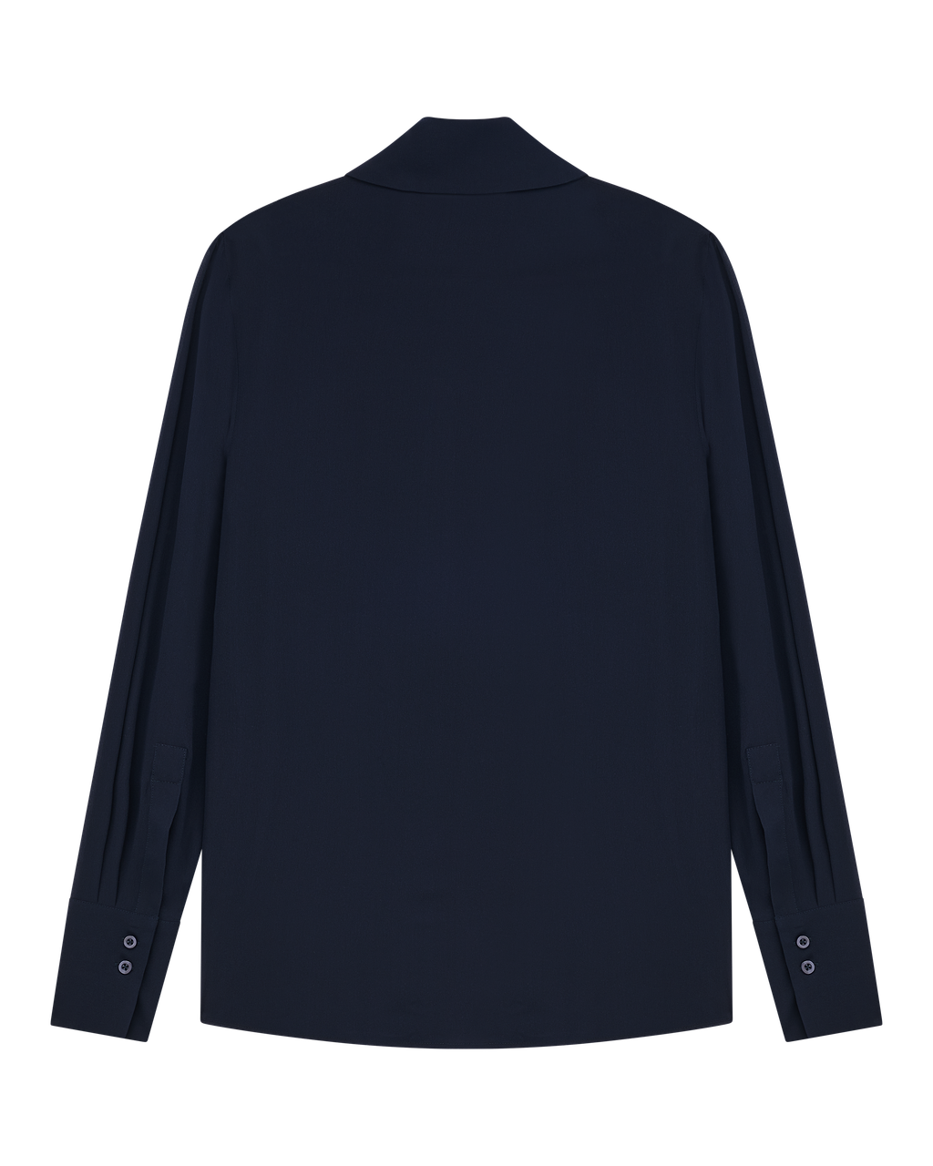 silk sheer blouse in blue graphite